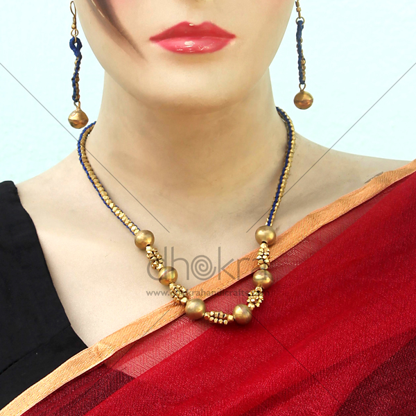 Dhokra Tinsel Avanti Set | Dhokra tribal jewelry | Dhokra